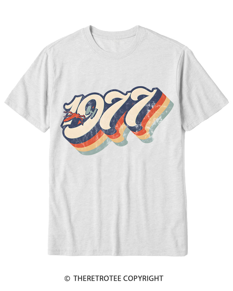TheRetroTee 1977 Retro Dog Fight Cotton T-Shirt