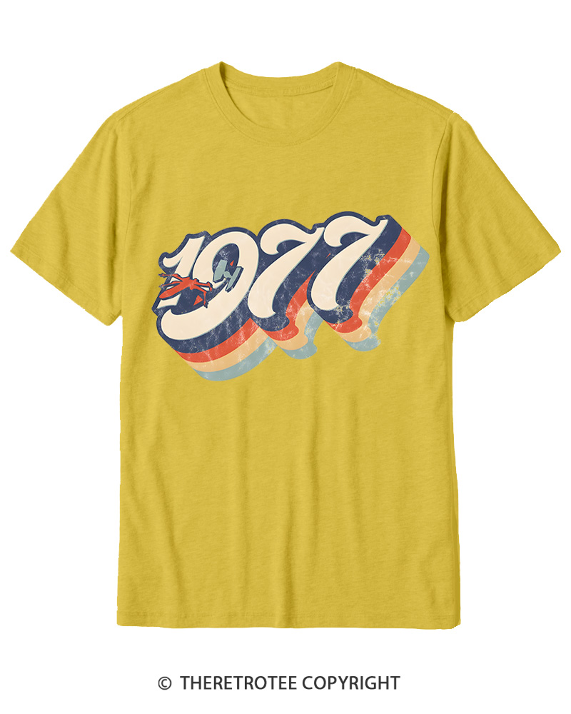 TheRetroTee 1977 Retro Dog Fight Cotton T-Shirt