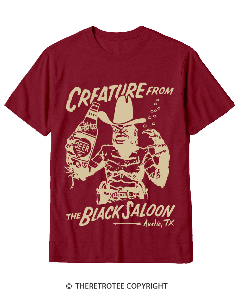 TheRetroTee Black Lagoon Saloon 1950s Cotton T-Shirt