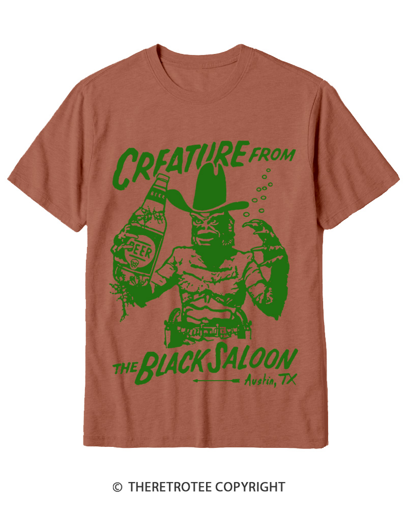 TheRetroTee Black Lagoon Saloon 1950s Cotton T-Shirt