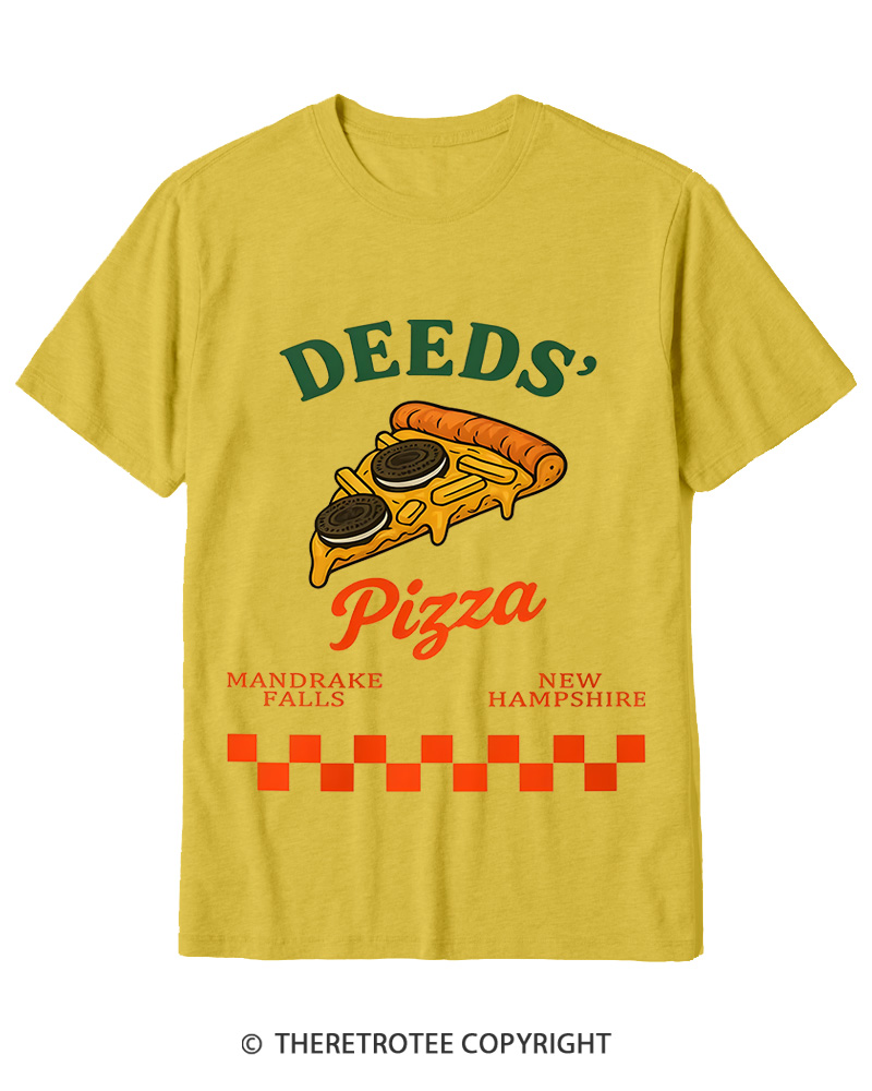 TheRetroTee Mr. Deeds Pizza 1980s Cotton T-Shirt