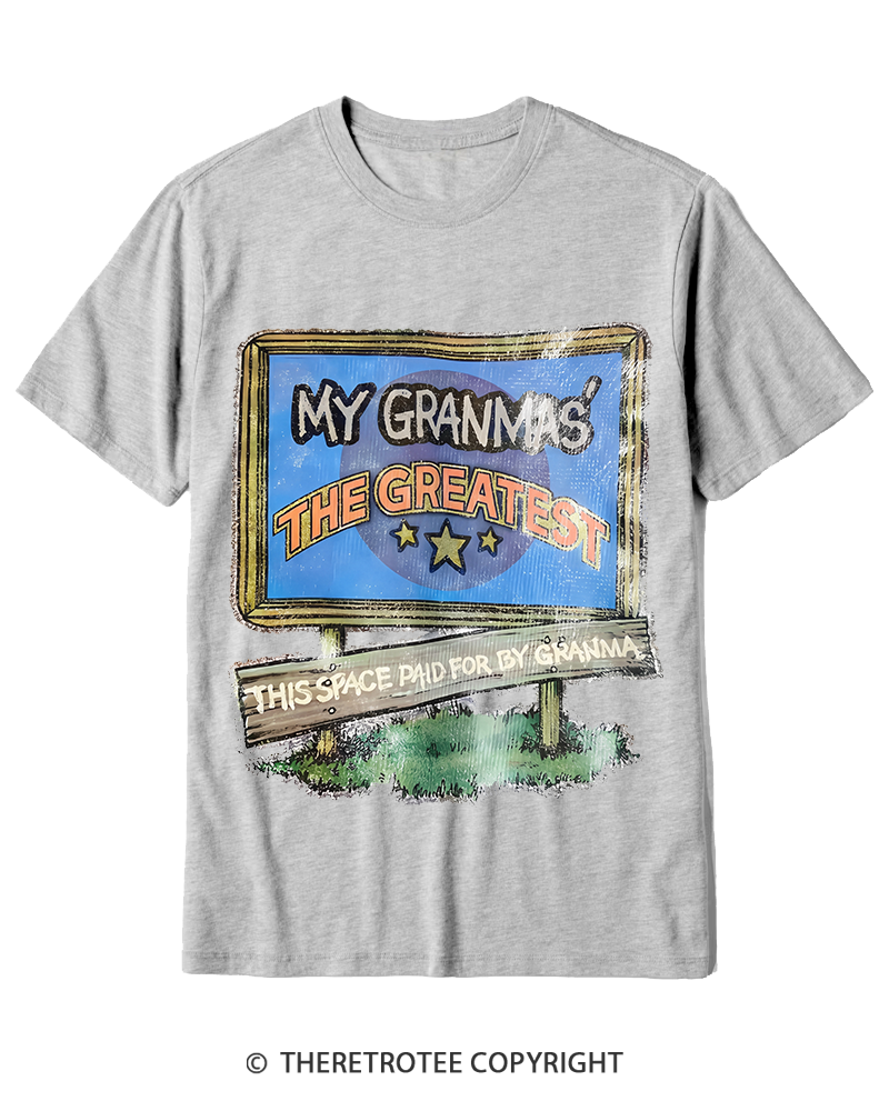 TheRetroTee 1970s Funny Greatest Grandma Cotton T-Shirt
