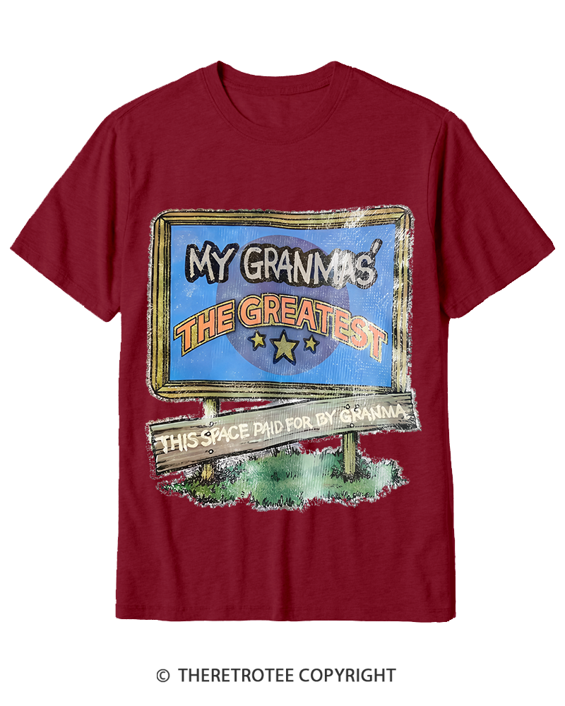 TheRetroTee 1970s Funny Greatest Grandma Cotton T-Shirt