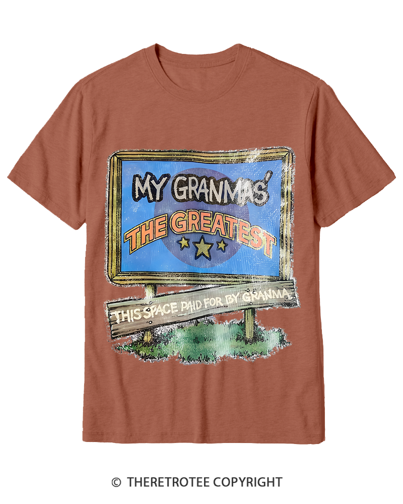 TheRetroTee 1970s Funny Greatest Grandma Cotton T-Shirt
