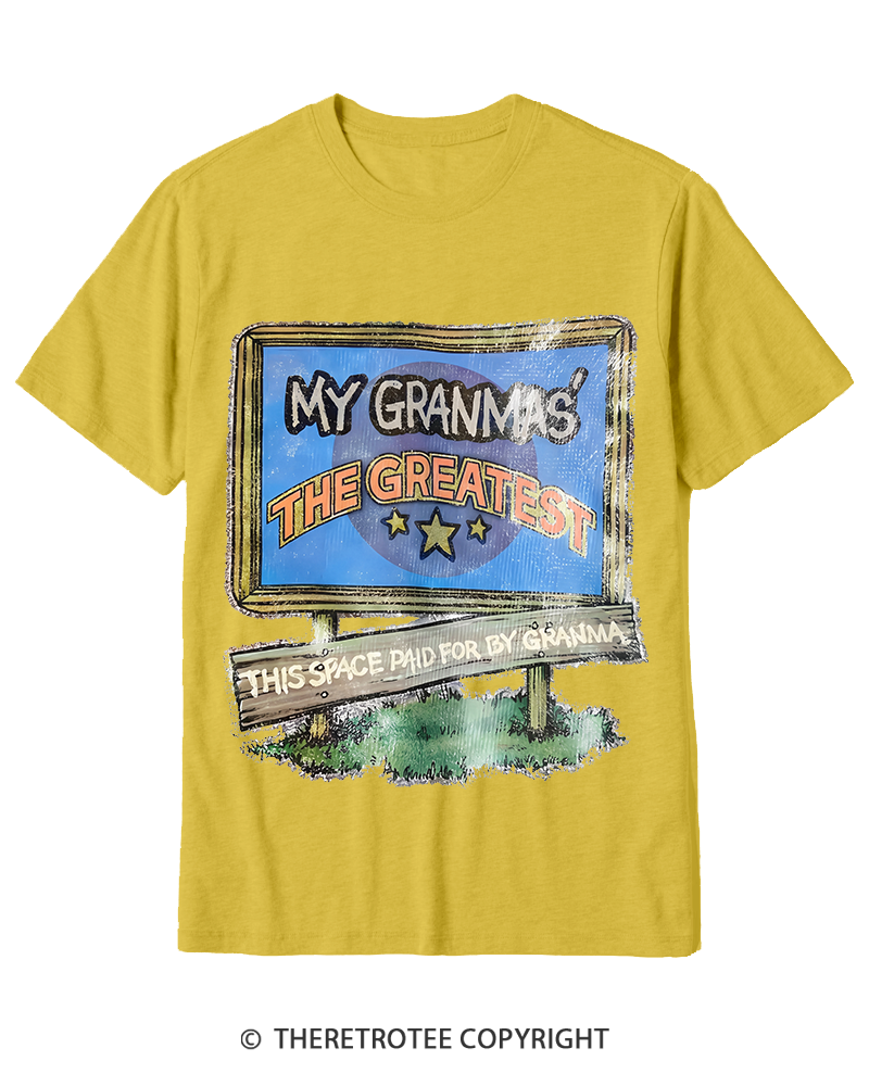 TheRetroTee 1970s Funny Greatest Grandma Cotton T-Shirt