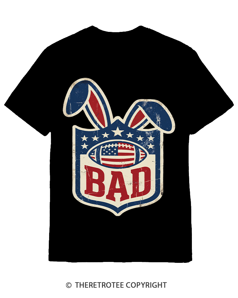 TheRetroTee American Football Rabbit Old School Cotton T-Shirt