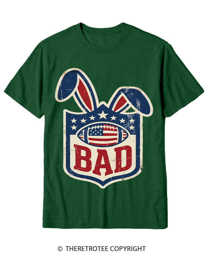 TheRetroTee American Football Rabbit Old School Cotton T-Shirt