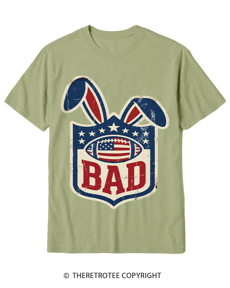TheRetroTee American Football Rabbit Old School Cotton T-Shirt