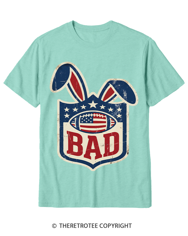 TheRetroTee American Football Rabbit Old School Cotton T-Shirt