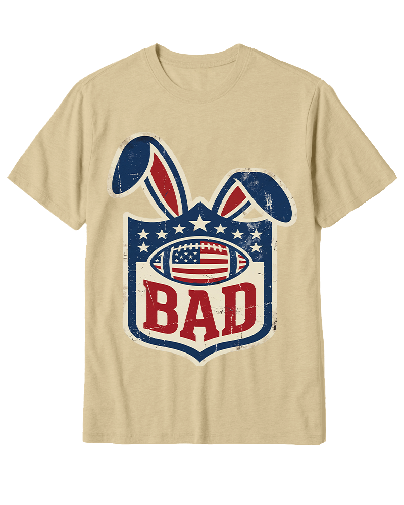 TheRetroTee American Football Rabbit Old School Cotton T-Shirt