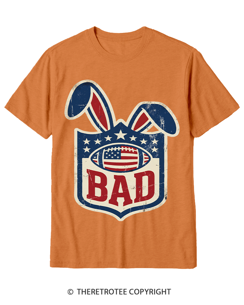 TheRetroTee American Football Rabbit Old School Cotton T-Shirt