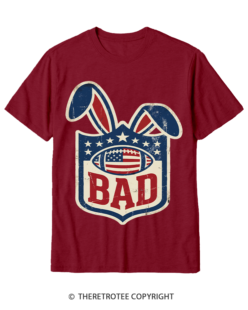 TheRetroTee American Football Rabbit Old School Cotton T-Shirt