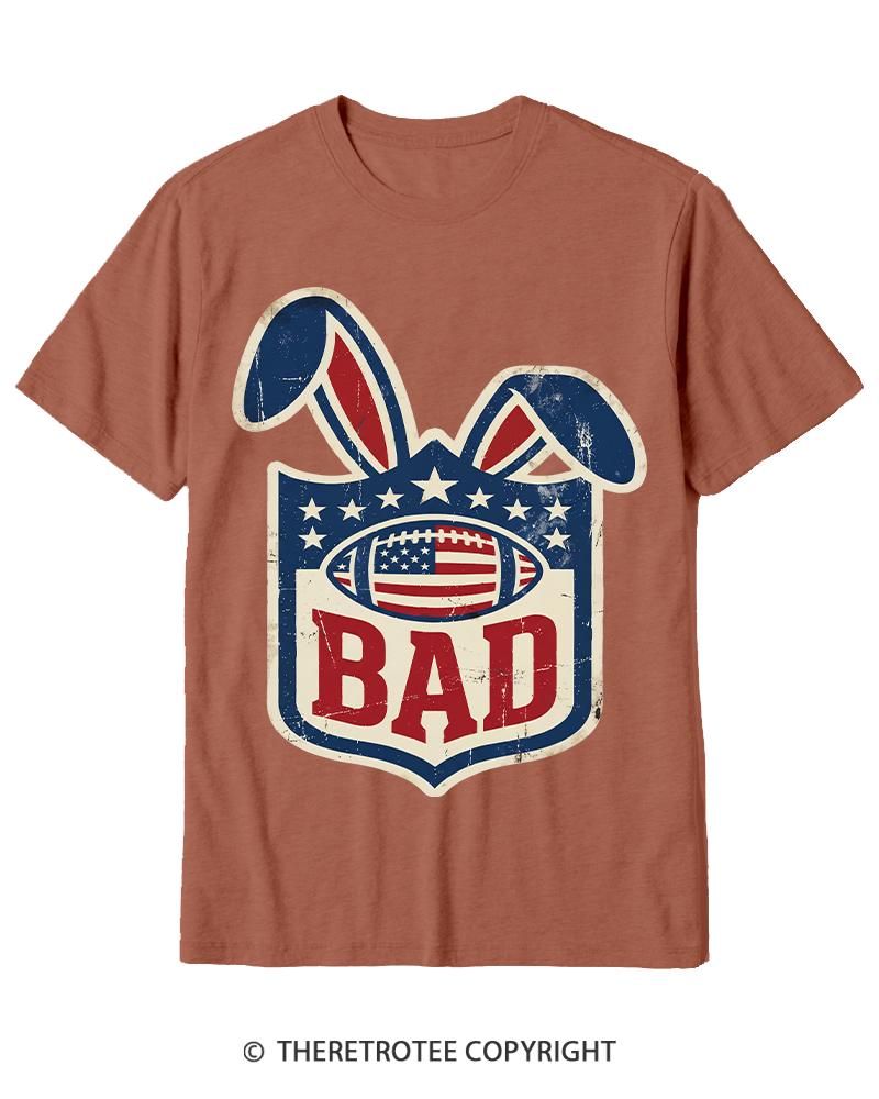 TheRetroTee American Football Rabbit Old School Cotton T-Shirt