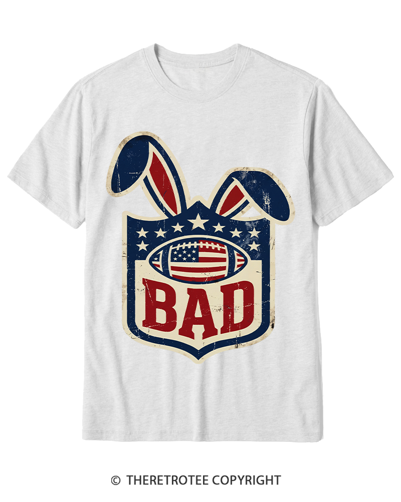 TheRetroTee American Football Rabbit Old School Cotton T-Shirt