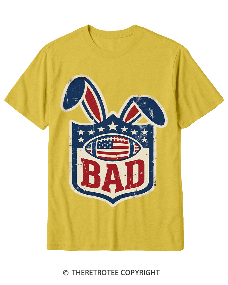 TheRetroTee American Football Rabbit Old School Cotton T-Shirt