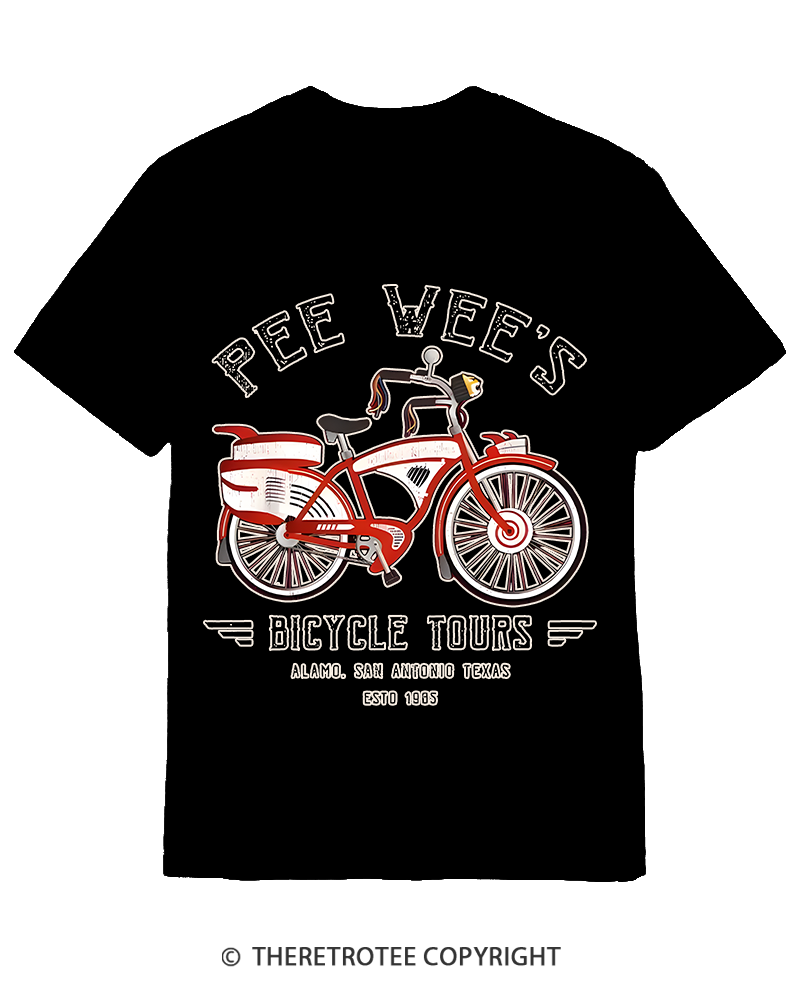 TheRetroTee Bicycle Tours Big Adventure 1980s Cotton T-Shirt