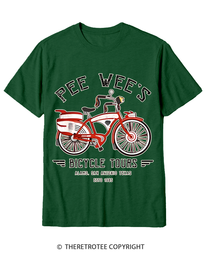 TheRetroTee Bicycle Tours Big Adventure 1980s Cotton T-Shirt