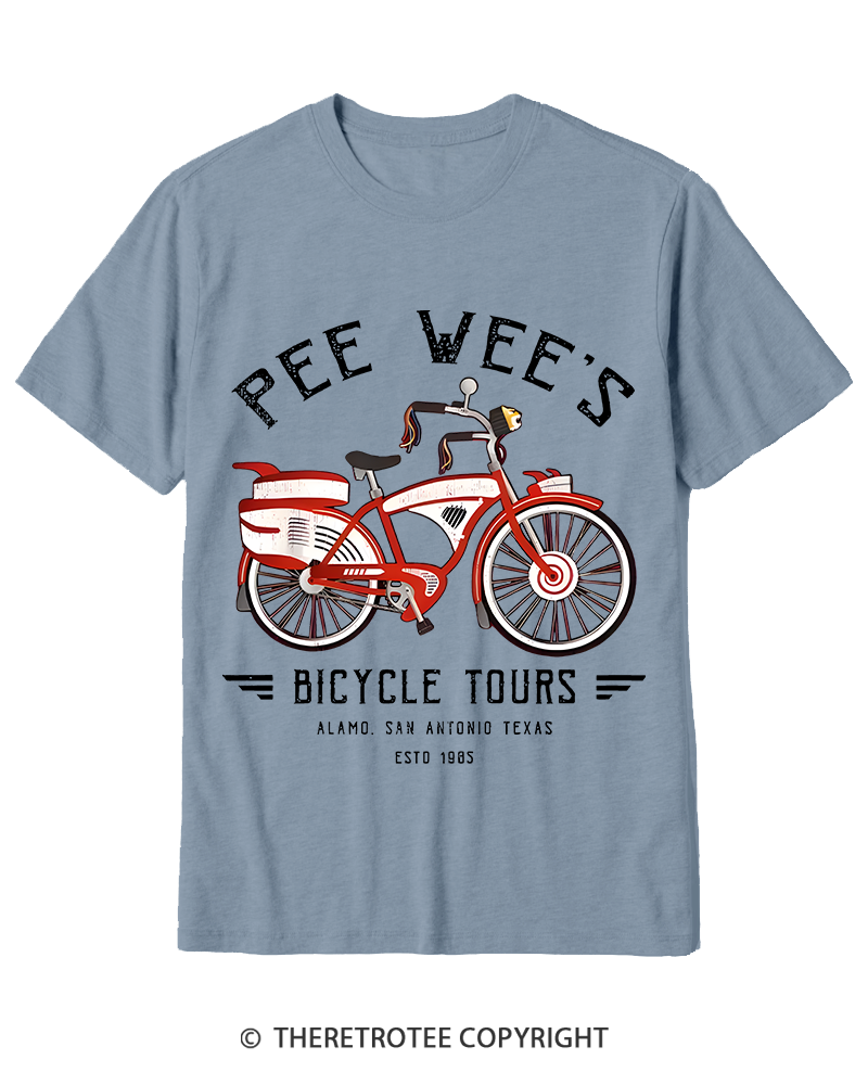 TheRetroTee Bicycle Tours Big Adventure 1980s Cotton T-Shirt