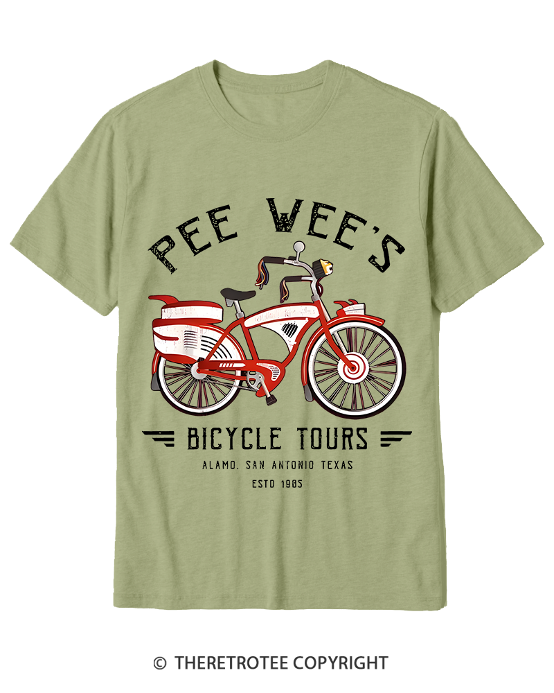 TheRetroTee Bicycle Tours Big Adventure 1980s Cotton T-Shirt