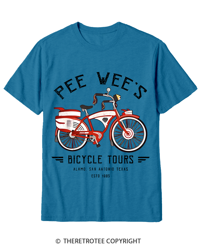 TheRetroTee Bicycle Tours Big Adventure 1980s Cotton T-Shirt