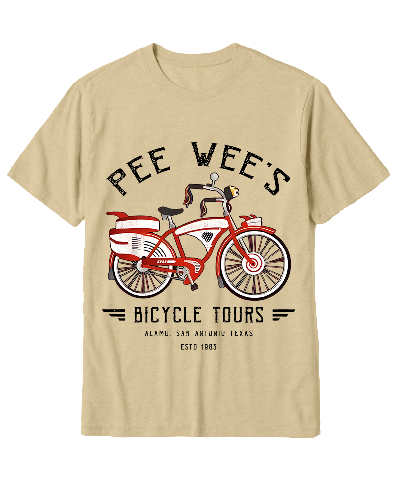 TheRetroTee Bicycle Tours Big Adventure 1980s Cotton T-Shirt
