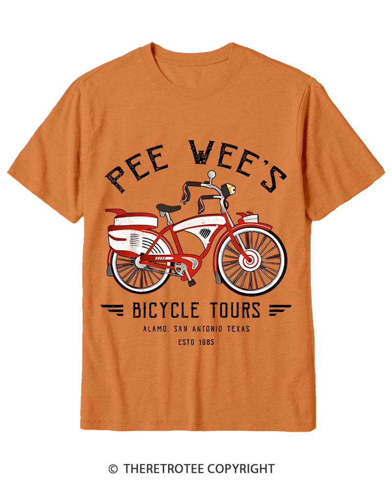 TheRetroTee Bicycle Tours Big Adventure 1980s Cotton T-Shirt