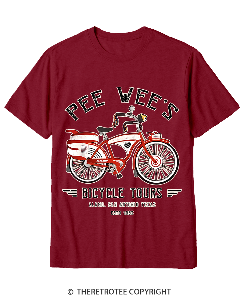 TheRetroTee Bicycle Tours Big Adventure 1980s Cotton T-Shirt