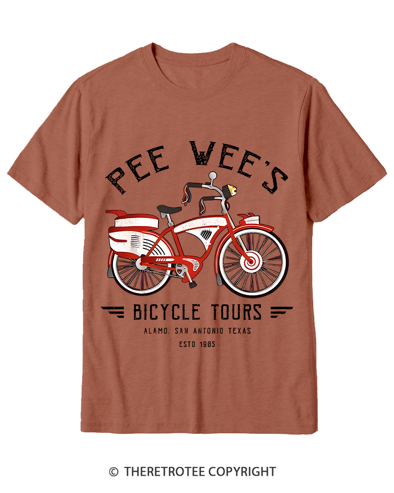 TheRetroTee Bicycle Tours Big Adventure 1980s Cotton T-Shirt