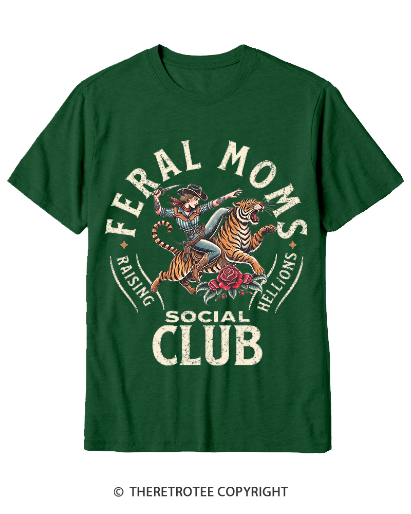 TheRetroTee Feral Moms Social Club 1950s Cotton T-Shirt