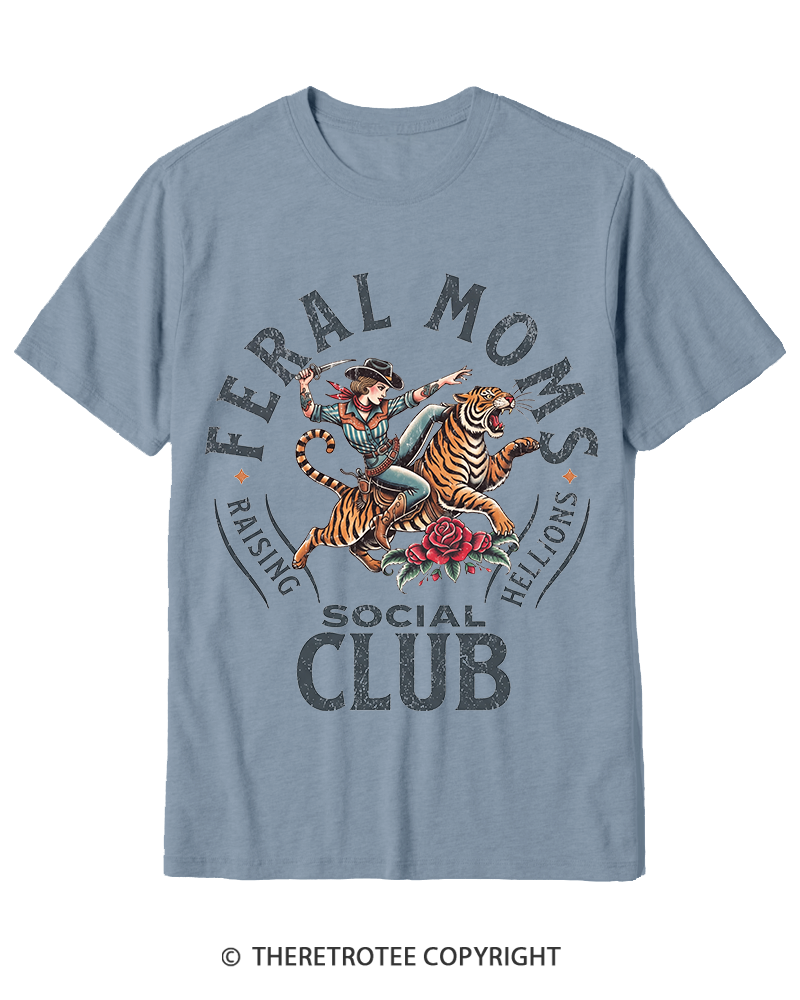 TheRetroTee Feral Moms Social Club 1950s Cotton T-Shirt