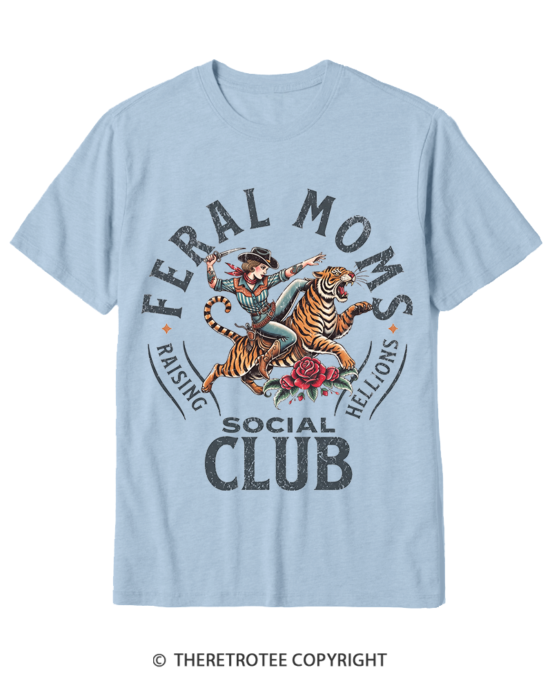 TheRetroTee Feral Moms Social Club 1950s Cotton T-Shirt