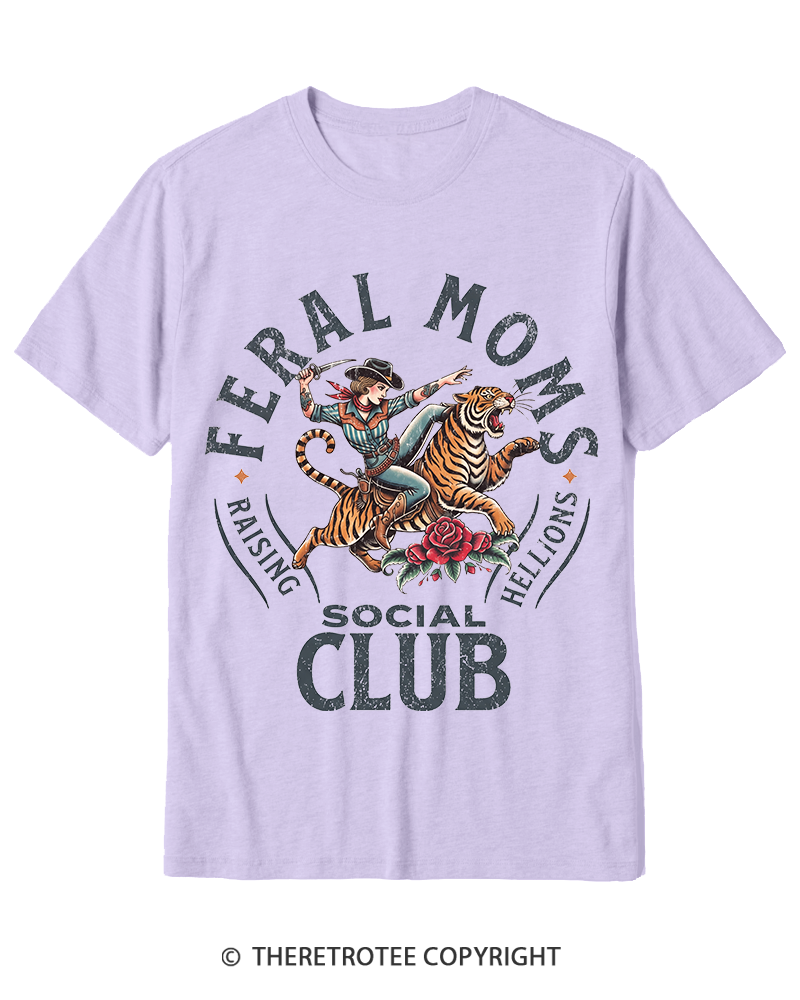 TheRetroTee Feral Moms Social Club 1950s Cotton T-Shirt