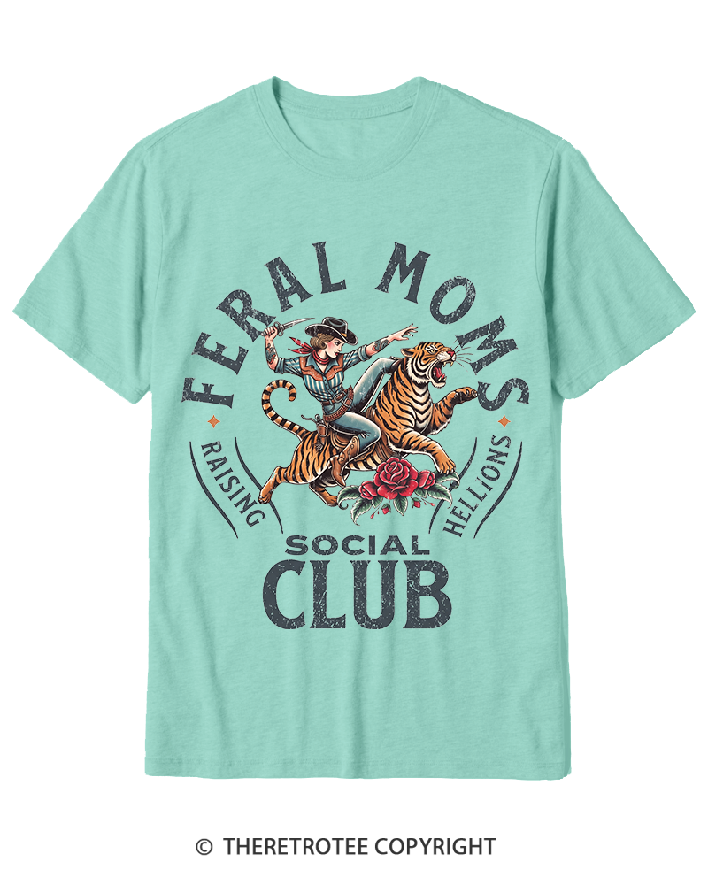 TheRetroTee Feral Moms Social Club 1950s Cotton T-Shirt