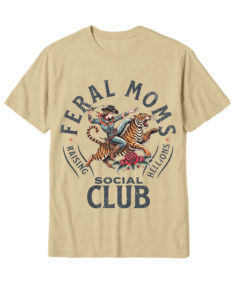 TheRetroTee Feral Moms Social Club 1950s Cotton T-Shirt