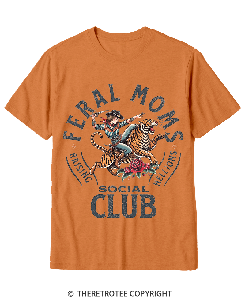 TheRetroTee Feral Moms Social Club 1950s Cotton T-Shirt