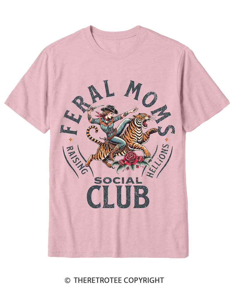 TheRetroTee Feral Moms Social Club 1950s Cotton T-Shirt