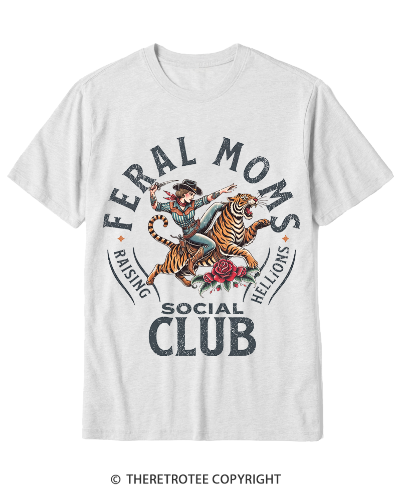 TheRetroTee Feral Moms Social Club 1950s Cotton T-Shirt