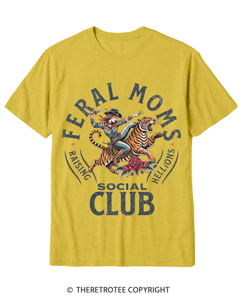 TheRetroTee Feral Moms Social Club 1950s Cotton T-Shirt