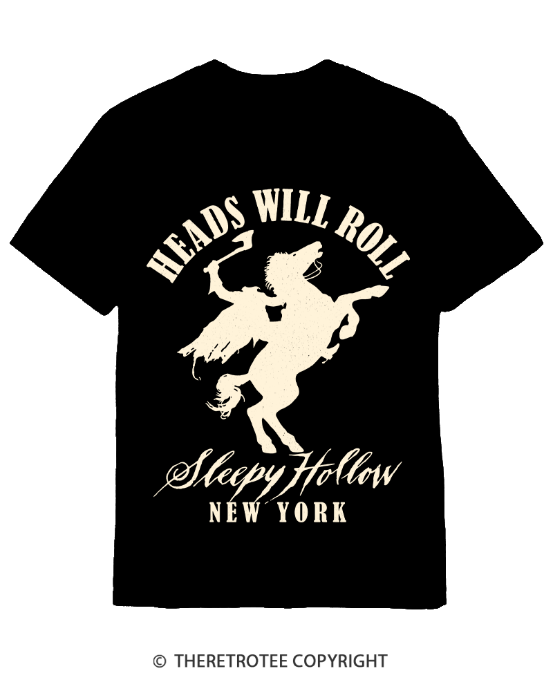 TheRetroTee Heads Will Roll 1990s Cotton T-Shirt