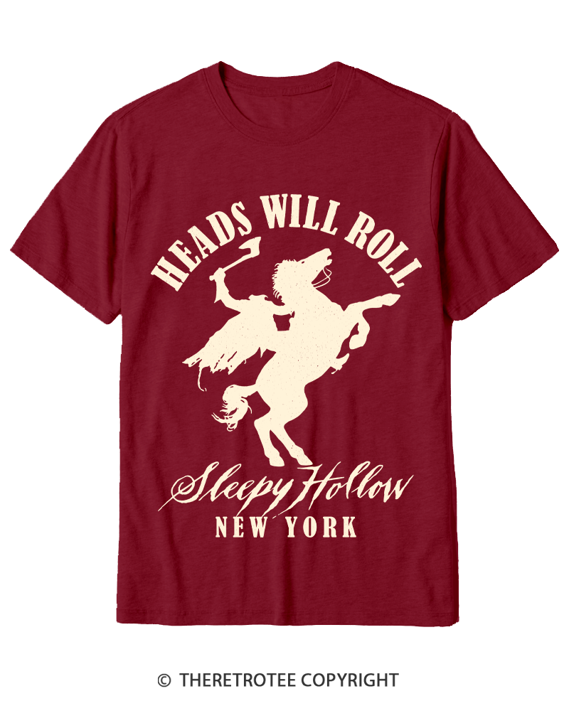 TheRetroTee Heads Will Roll 1990s Cotton T-Shirt