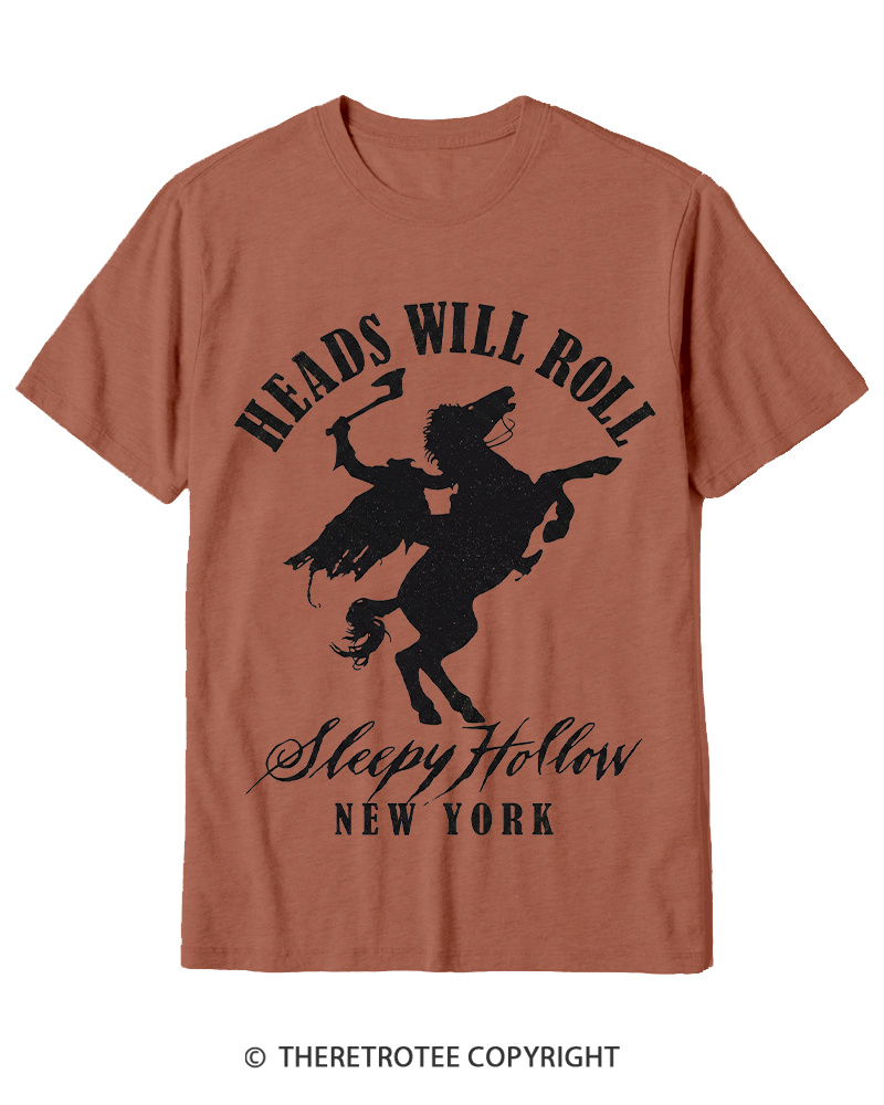 TheRetroTee Heads Will Roll 1990s Cotton T-Shirt