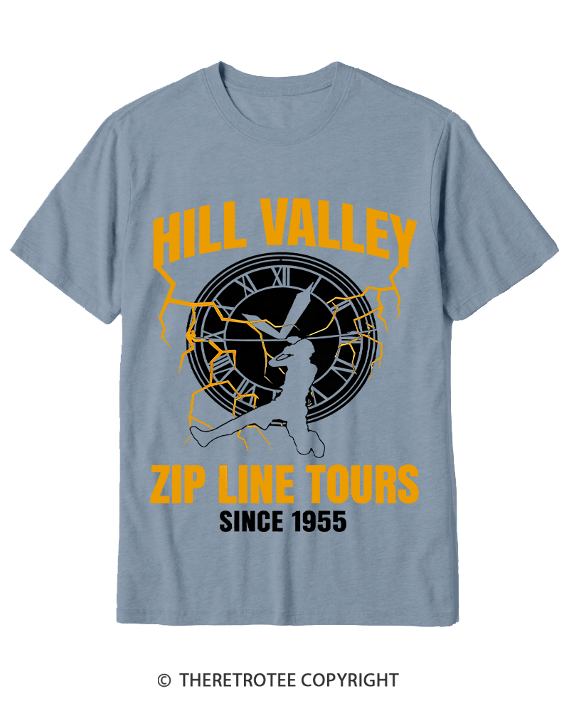 TheRetroTee Hill Valley Zip Line Tours 1980s Cotton T-Shirt