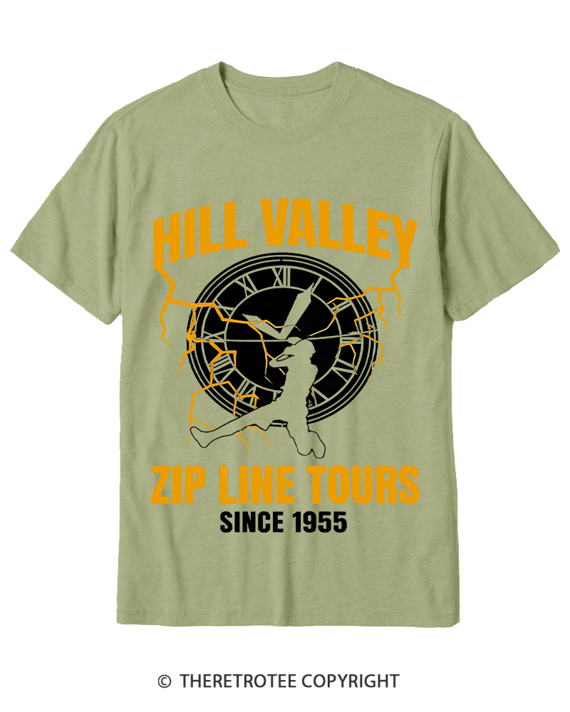 TheRetroTee Hill Valley Zip Line Tours 1980s Cotton T-Shirt