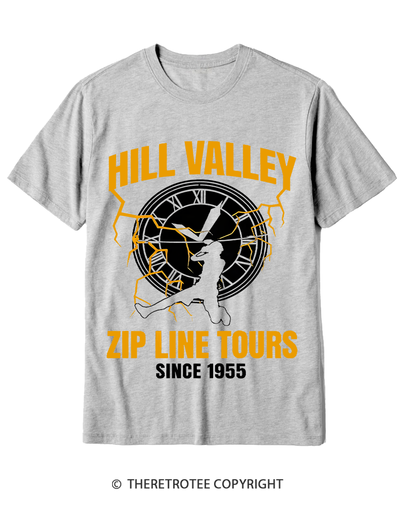 TheRetroTee Hill Valley Zip Line Tours 1980s Cotton T-Shirt