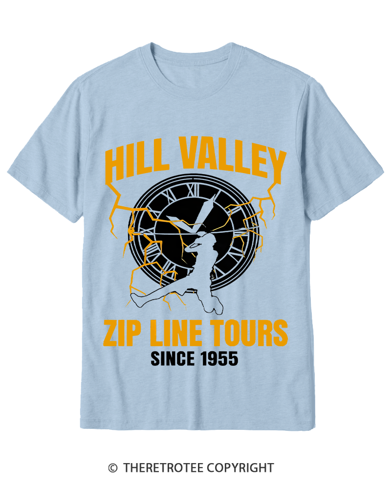 TheRetroTee Hill Valley Zip Line Tours 1980s Cotton T-Shirt