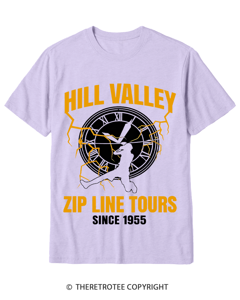 TheRetroTee Hill Valley Zip Line Tours 1980s Cotton T-Shirt