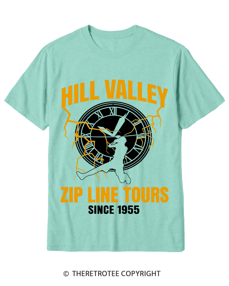 TheRetroTee Hill Valley Zip Line Tours 1980s Cotton T-Shirt