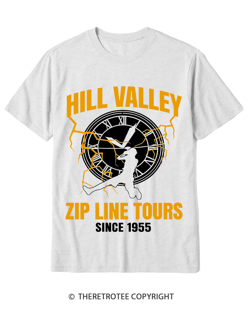 TheRetroTee Hill Valley Zip Line Tours 1980s Cotton T-Shirt