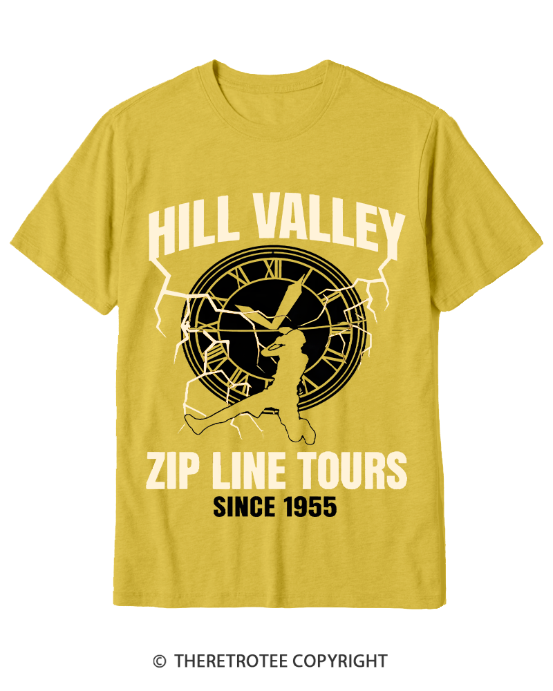 TheRetroTee Hill Valley Zip Line Tours 1980s Cotton T-Shirt