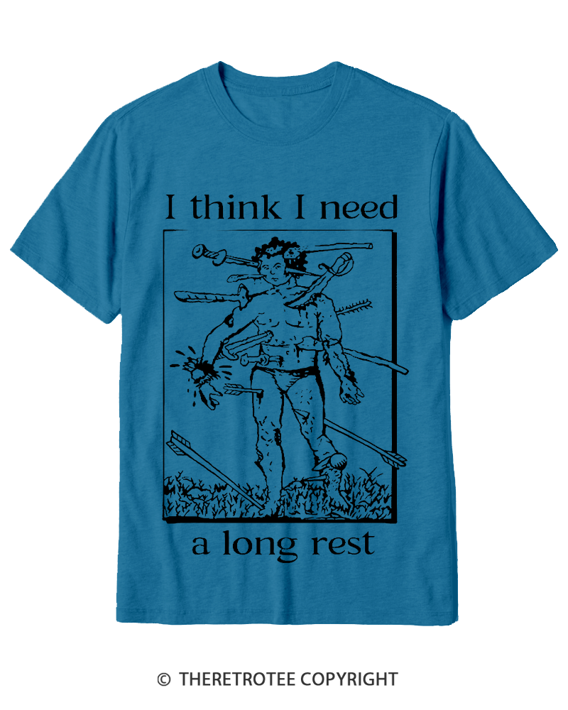 TheRetroTee I Think I Need A Long Rest Cotton T-Shirt
